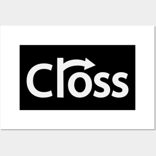 Cross crossing typographic logo design Posters and Art